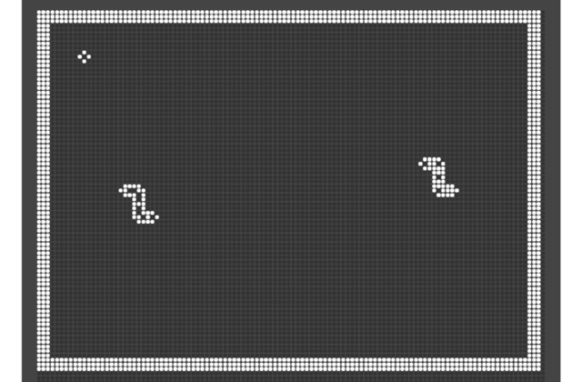 Game-Klassiker Snake auf dem Flip-Dot-Titleimage