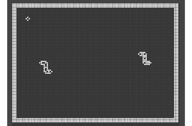 Game-Klassiker Snake auf dem Flip-Dot-Titleimage